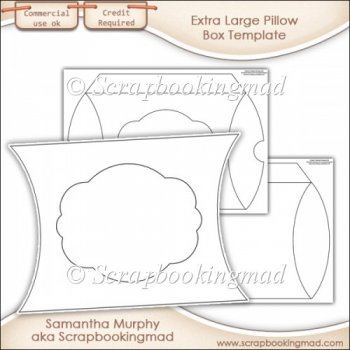 Extra Large Pillow Box Template Commercial Use 163 3 50 Commercial Use Scraps Large Pillow Box Template